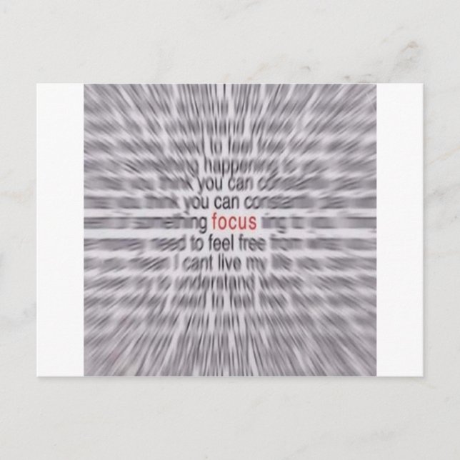 "FOCUS"-SWAY POSTKARTE (Vorderseite)