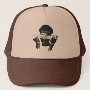 FOCUS" Urban Streetwear Grafik-T-Shirt Truckerkappe