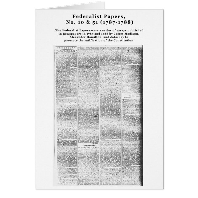 Föderalistische Papiere, Nr. 10 u. Nr. 51 (Vorne)