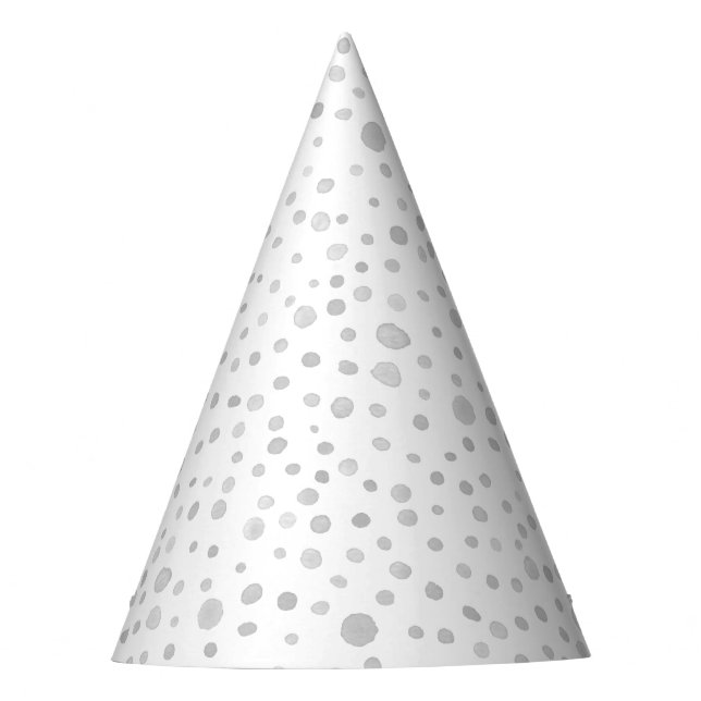 Fog Confetti Watercolor Dots Party Hat Partyhütchen (Vorderseite)