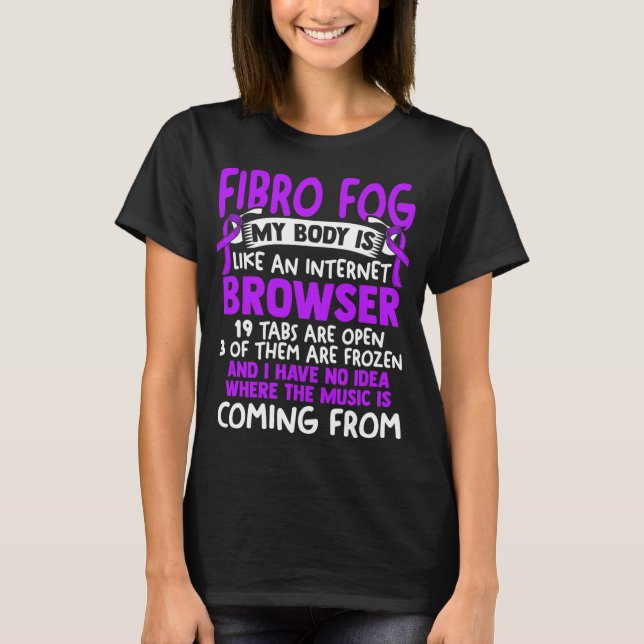Fog - Fibro Survivor Fun Fibromyalgie Bewusstsein T-Shirt (Vorderseite)