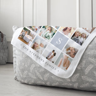 Fog Gray Monogram Fotomaterial Collage Sherpadecke