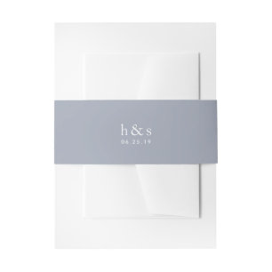 Fog Gray Wedding Monogram Einladungsbanderole