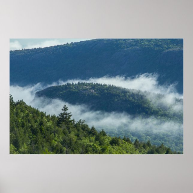Fog Streaming by Connors Nubble, Acadia NP, Maine Poster (Vorne)