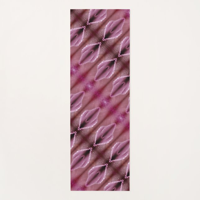 Fog x Pinkey Rose Ikat 9 Yogamatte (Vorderseite)