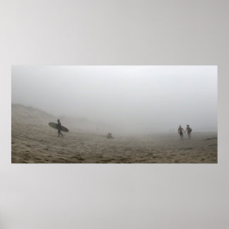 Foggy Day on Praia do Rodanho, Portugal, Panorama Poster