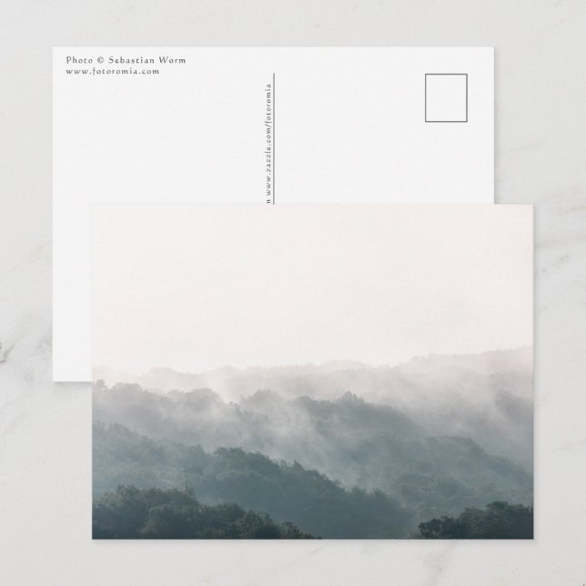 Foggy Forest Nature Foto Postkarte (Vorne/Hinten)