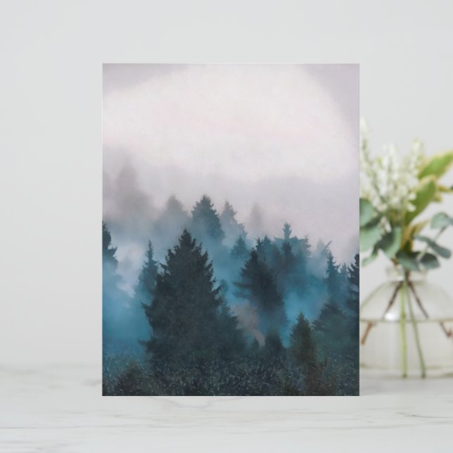 Foggy forest Paper Sheet (Stehend Vorderseite)
