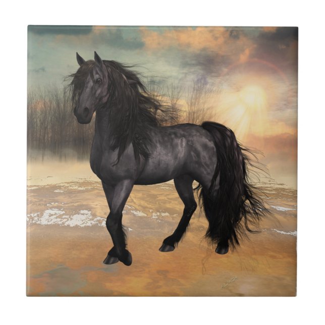 Foggy Friesian Morning Fliese (Vorderseite)