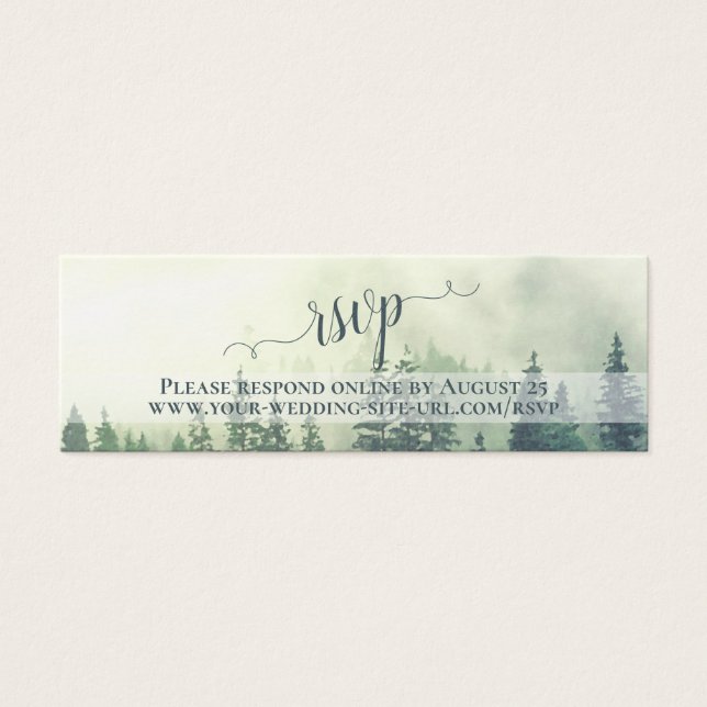 Foggy Green Mountains Hochzeit RSVP Online Card (Vorderseite)