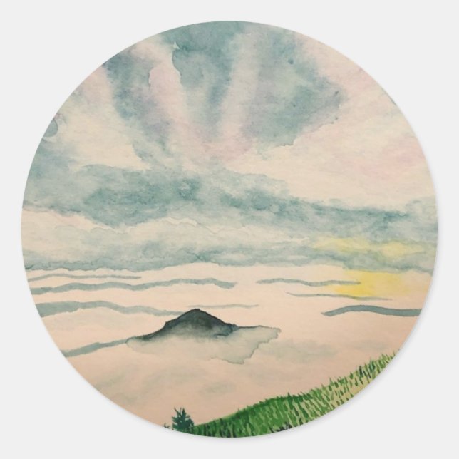 Foggy Hillside Stickers (Vorderseite)