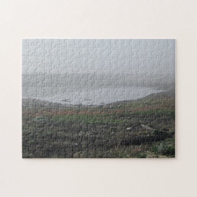 Foggy Landscape Inlet Pool California Westküste Puzzle (Horizontal)