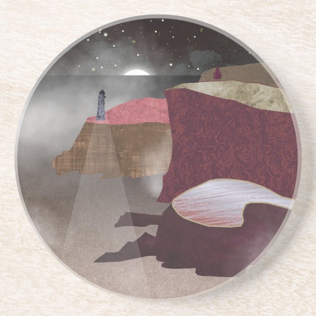 Foggy Lighthouse Getränkeuntersetzer (Vorne)