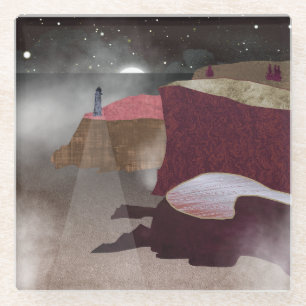 Foggy Lighthouse Glasuntersetzer