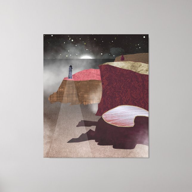 Foggy Lighthouse Leinwanddruck (Vorderseite)