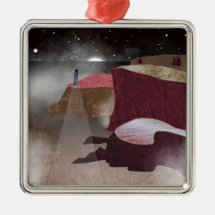 Foggy Lighthouse Ornament Aus Metall