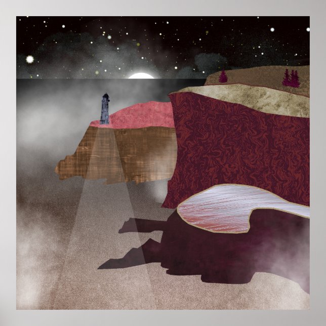 Foggy Lighthouse Poster (Vorne)