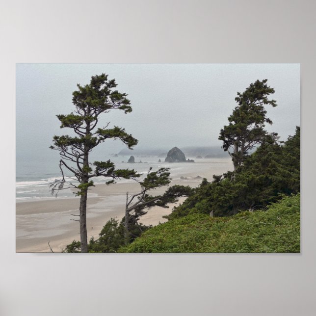 Foggy Morning on Cannon Beach, Oregon Poster (Vorne)