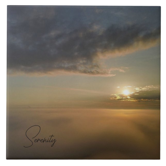 Foggy Morning Sunrise Fliese (Vorderseite)