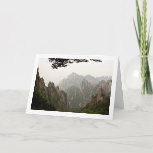 Foggy Mountain Landschaft geflochtene leere Grußka Karte
