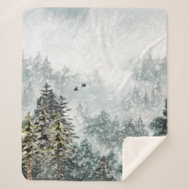 Foggy Mountain Snowy Winter Wald Wälder Ravens Sherpadecke