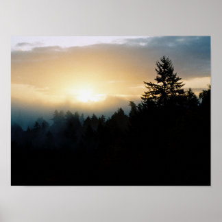 Foggy Northwest Sonnenaufgang Poster