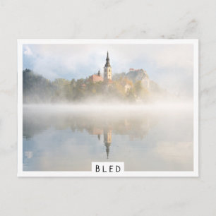 Foggy Sonnenaufgang am Bled-See Postkarte