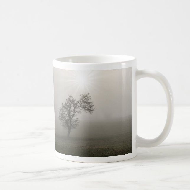 Foggy Sternexplosion Baum Landschaft Kaffeewelt Ta Kaffeetasse (Rechts)