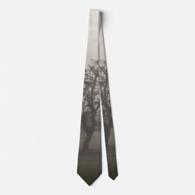 Foggy Sternexplosion Baum Landschaft Neck Tie Krawatte (Vorderseite)