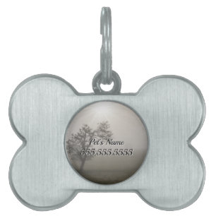 Foggy Sternexplosion Tree Landscape Pet ID Tag Tiermarke
