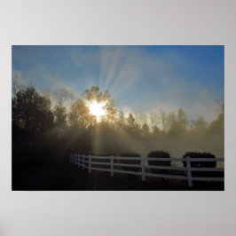 Foggy Sunrise Poster