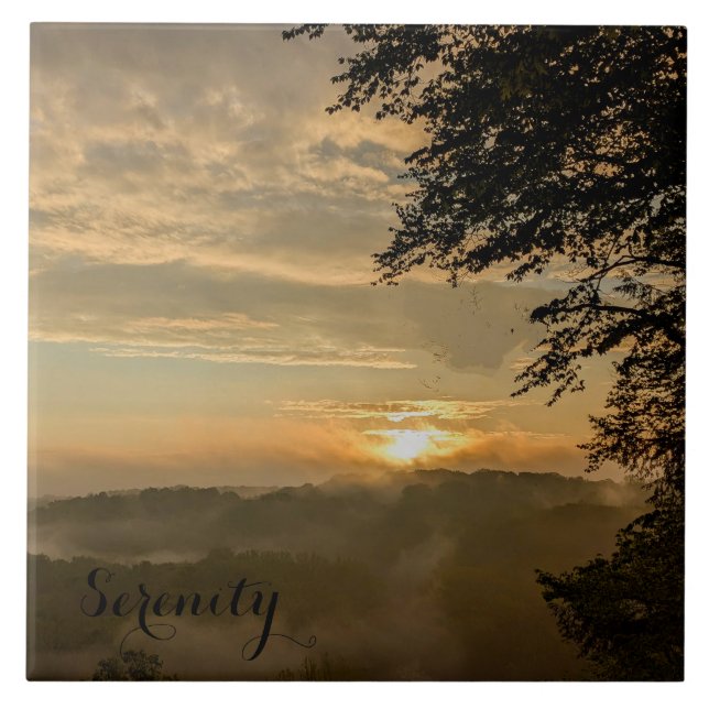 Foggy Sunrise über dem Tal Fliese (Vorderseite)