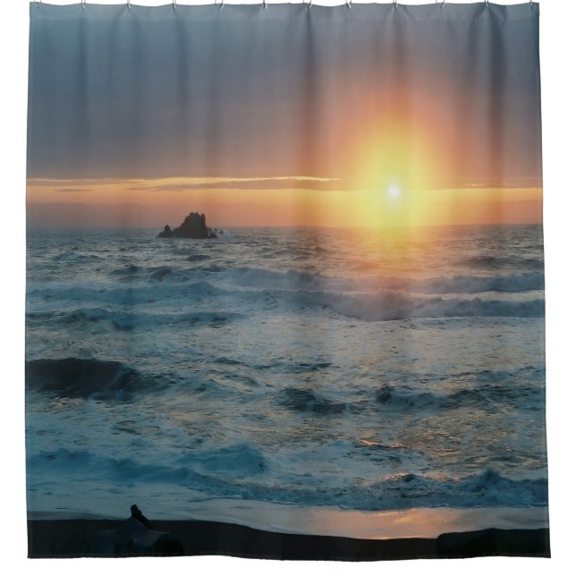 Foggy Sunset/Seascape...... Duschvorhang (Vorderseite)