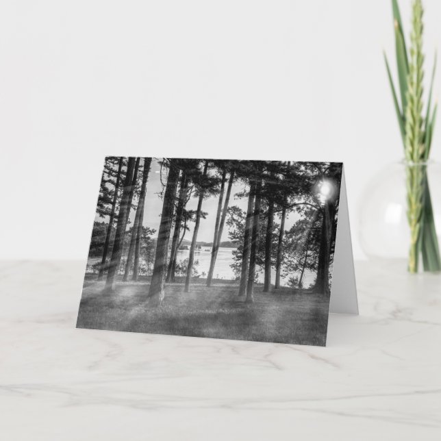 Foggy Trees an Table Rock Graustufen Karte (Vorderseite)