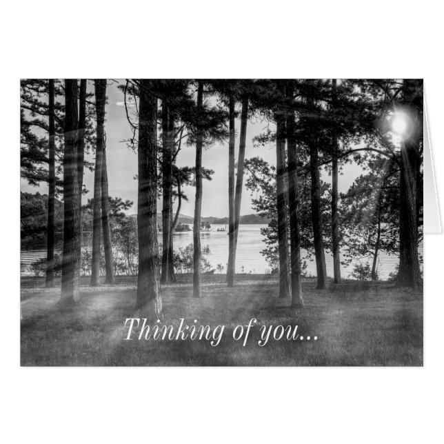 Foggy Trees Table Rock Grayscale Denken Sie an Sie (Vorderseite (Horizontal))