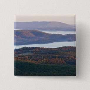 Foggy valleys and fall foliage in Ozark Button