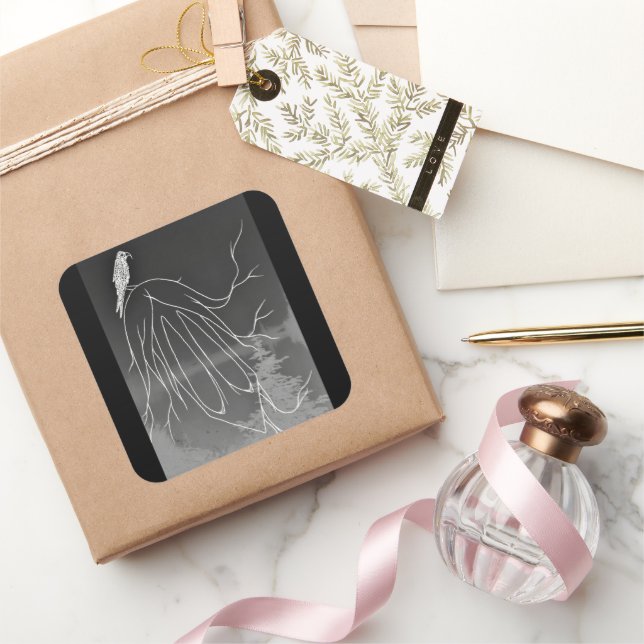 Foggy Woods Square Sticker (Schenken)