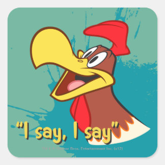 Foghorn nach oben quadratischer aufkleber