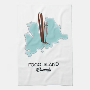 Fogo-Insel Kanada Kartenposter Geschirrtuch