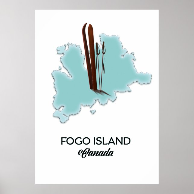 Fogo Insel Kanada Kartenposter Poster (Vorne)