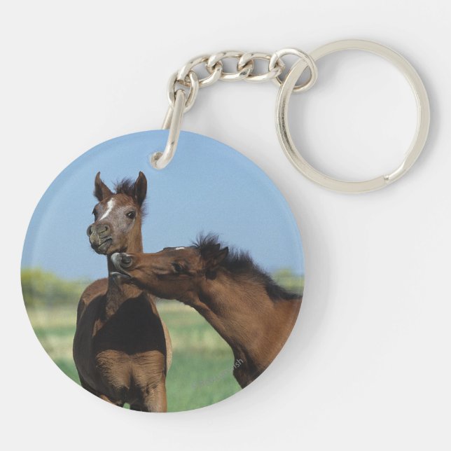 Fohlen, die 2 spielen schlüsselanhänger (Rückseite)