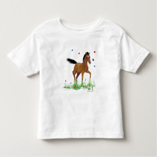 Fohlen-und Schmetterlings-Kleinkind-T - Shirt