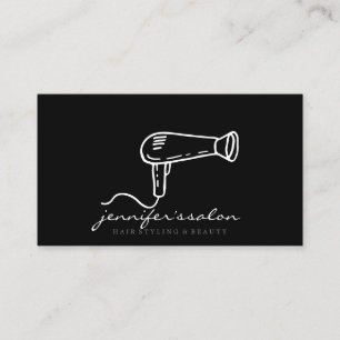 Föhn Friseur Einfaches Süßes Logo Visitenkarte