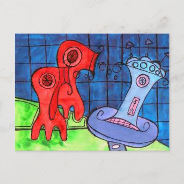 Föhn Quallen Postkarte (Vorderseite)