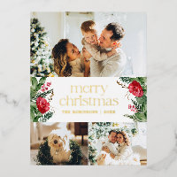 Foil 3 Foto Elegant Frohe Weihnachten Botanisch