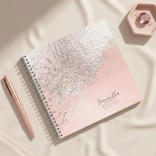 Foil Abstrakt Silver Rose Gold ID775 Notizbuch