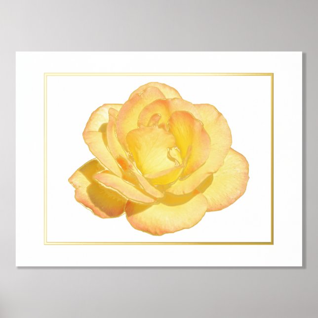 Foil Accent Yellow Rose Print Poster (Vorderseite)