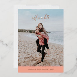 Foil all our Liebe Valentine's Day Card - Pfirsich Folieneinladung