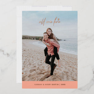 Foil all our Liebe Valentine's Day Card - Pfirsich Folieneinladung