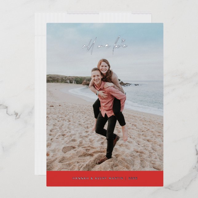 Foil all our Liebe Valentine's Day Card - Red Folieneinladung (Briefumschlag)